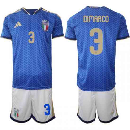 Italy 2026 FIFA World Cup Soccer Jersey Blue #3 DIMARCO